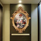 简约欧式古典花卉纯手绘油画客餐厅玄关过道走廊卧室有框装饰挂画