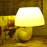 创意可爱蘑菇节能LED小夜灯 声控光控感应插电宝宝床头壁灯H0246