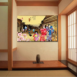日式民族文化挂画日式餐厅美食店装饰画日式料理店寿司店人物壁画