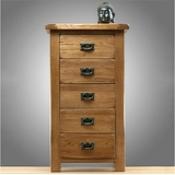欧式白橡木全实木斗柜复古高五斗柜储物柜 收纳柜 环保清漆家具
