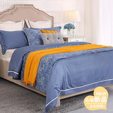 DiKayes/迪卡伊美式蓝色样板间床品现代床上用品软装设计师专用