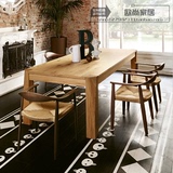 北欧个性创意家具 实木餐桌 设计师办公桌简约书桌工作桌洽谈桌