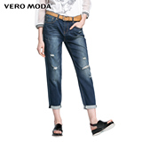 Vero Moda2016新品男友风磨破直筒九分牛仔裤316149016