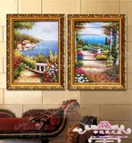 壁画家居客厅有框画装饰画纯手绘油画挂画古典风景玄关欧式地中海