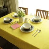 FGYUJ_黄色_欧式纯棉桌布布艺茶几布 简约长方形台布纯色餐布定做