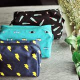 [木笔]Kiitos帆布收纳包日韩式方形杂物包创意便携式化妆包手拿包
