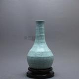 宋官窑天青釉开片直口瓶 古董古玩 高仿古瓷器 手工单色釉收藏