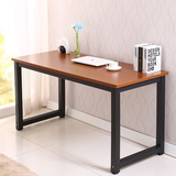 简约时尚台式电脑桌写字台家庭办公两用钢木桌凳可定制