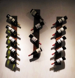 欧式墙壁红酒架实木铁艺酒柜酒瓶置物架简约悬挂壁挂展示葡萄酒架