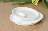 创意纯白陶瓷饺子盘菜盘圆盘汤盘碟子中式餐具西餐盘子饭盘带醋碟