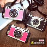 韩国创意照相机苹果6s手机壳5.5挂绳iphone6plus硅胶防摔保护套6p