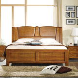 进口胡桃木品牌中式1.8米高箱储物双人床 简约大床 卧室家具B21