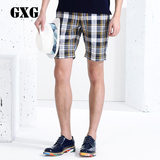 GXG[特惠]男装 时尚潮流时尚韩版百搭款蓝黄格休闲短裤 #32222082