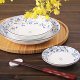 日本进口菜盘创意餐具家用圆形陶瓷盘小碟子平盘个性鱼盘子早餐盘