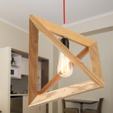 设计师现代简约灯具创意吊灯北欧吧台艺术书房餐厅三角形实木吊灯