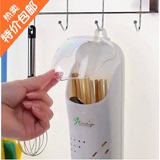 沥水筷子筒带盖创意防尘筷子笼家用厨房挂墙式筷子盒筷子架塑料