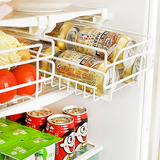 创意抽屉式冰箱可伸缩挂架 冰箱隔层收纳架 置物架 整理架 储物架