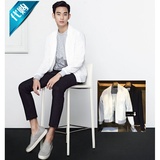 韩国代购ZIOZIA 16春新款  白色/藏青色时尚休闲短款夹克/外套