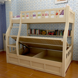 宜家松木液压高箱体高低床子母床儿童双层床上下铺母子床实木储物