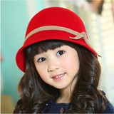 韩国羊毛儿童帽子秋冬款女童公主帽盆帽昵小孩礼帽宝宝帽子渔夫帽