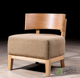 简约现代布艺沙发椅单人 咖啡椅客厅休闲椅时尚靠背实木椅