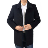 2015毛呢大衣男士羊绒大衣中长款中老年秋冬装加厚外套风衣爸爸装