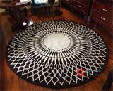 中式欧式圆形地毯新西兰进口纯羊毛地毯古典客厅卧室书房现货3米