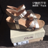 Clarks其乐女鞋2016新款夏坡跟凉鞋Temira Compass正品英国代购