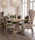 美式乡村实木餐桌长桌法式复古做旧餐桌椅欧式餐桌会议桌别墅家具