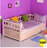 实木床 单人床1米1.2双人床1.5实木儿童床男孩女孩松木沙发床包邮