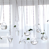 创意悬挂透明玻璃花瓶 小吊瓶 简约水培花器 室内园艺家居装饰瓶