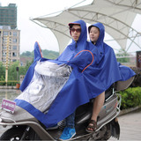 电动车雨衣加大双人摩托车雨披加厚大帽檐成人2人电瓶车雨衣批发