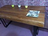 边铁艺实木餐桌做旧家具餐厅大班桌长方形咖啡办公工作台美式原粗