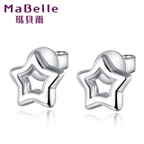 MaBelle/玛贝尔925纯银镀铂金耳钉女甜美耳饰星星耳环礼物防过敏
