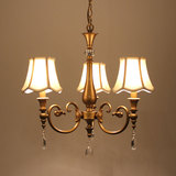 欧美式新款铁加铜艺布艺复古水晶吸吊灯客厅餐厅卧室灯饰具H02-3