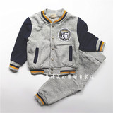 外贸出口原单男童装儿童婴儿宝宝纯棉毛圈卫衣套装运动棒球服