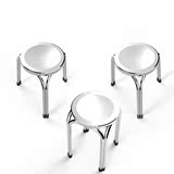 金属成人沙发凳不锈钢折叠换鞋餐凳小圆凳凳子餐凳