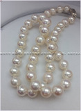 御木本极光白色珍珠项链 日本Akoya母贝强光泽 9-10mm正圆 送妈妈