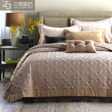 中傲 欧式外贸床盖三件套 奢华美式床单纯棉夹棉床罩床盖单件床品
