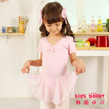 现货韩国代购进口正品儿童芭蕾舞蹈裙 女孩跳舞练功服 短袖粉纱裙