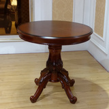 欧式实木圆桌椅 洽谈桌子80公分和1米圆桌 小户型餐桌桌子4人桌