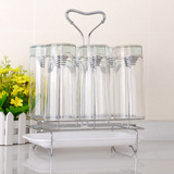 欧式家居杯架玻璃杯架沥水架创意不锈钢挂架套装玻璃水杯架茶杯架