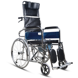 邦力健折叠轻便老人轮椅 带坐便老人轮椅手推车残疾人高靠背轮椅