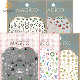 MAGICO茉纪品牌超薄背胶美甲贴纸 圣诞节五款超值组合指甲贴