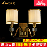 澳米美式铜灯全铜壁灯床头灯创意艺术简约美观中式卧室过道全铜灯
