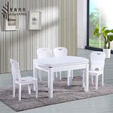 餐桌椅钢化玻璃餐桌椅组合现代简约饭桌烤漆实木餐桌伸缩折叠圆桌