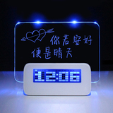 温斯顿创意DIY留言板闹钟功能LED节能卧室床头USB浪漫小夜灯