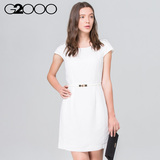 G2000女装纯色时尚连衣裙通勤ol气质优雅仕女中裙