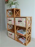 玩具架置物架组合书架简易书柜儿童落地多层储物竹架子实木收纳柜