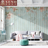 西诺条纹壁画墙纸 客厅木纹美式复古壁纸欧式餐厅墙纸 后花园搭配